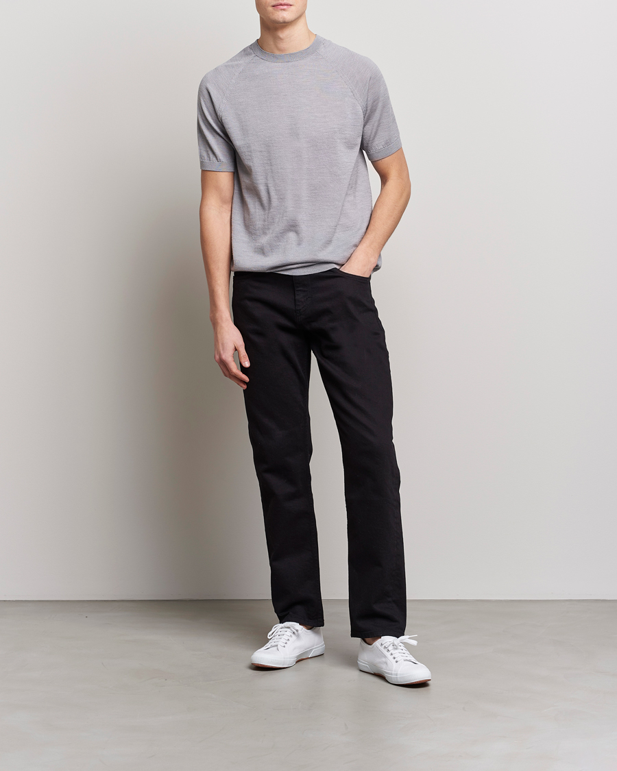 Herren | T-Shirts | Peregrine | Knitted Wool T-Shirt Light Grey