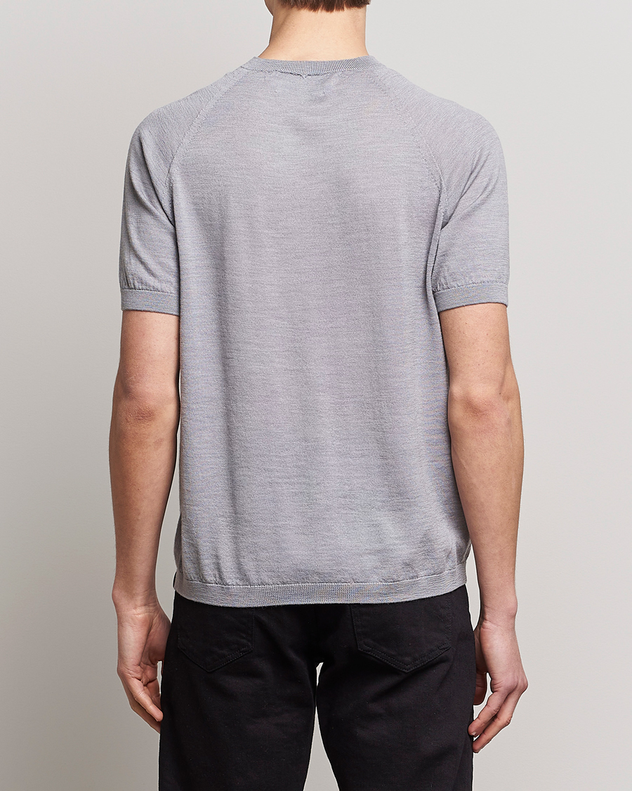 Herren | T-Shirts | Peregrine | Knitted Wool T-Shirt Light Grey