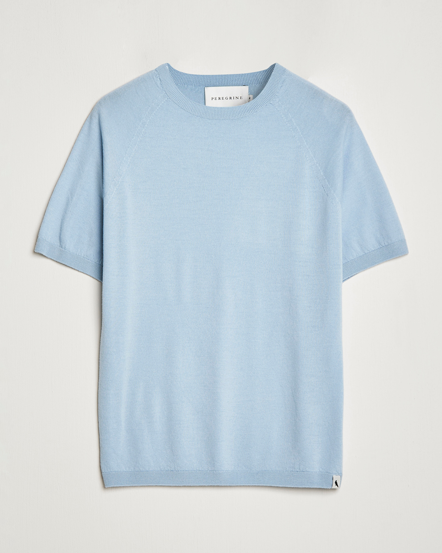 Herren | T-Shirts | Peregrine | Knitted Wool T-Shirt Ocean
