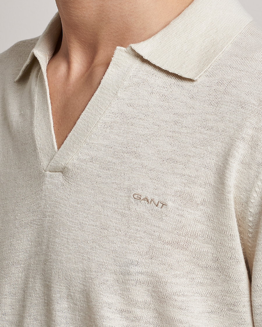 Herren | Pullover | GANT | Cotton/Linen Knitted Polo Putty