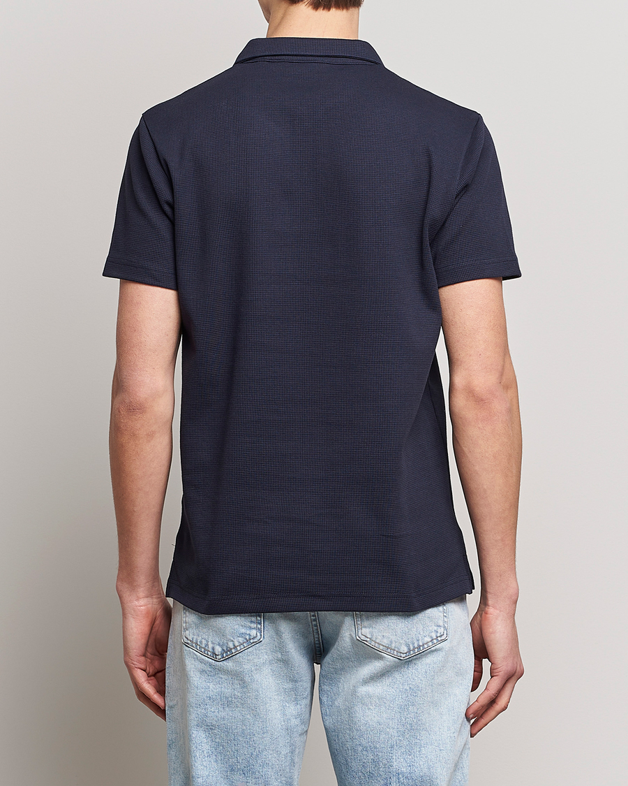 Herren | Poloshirts | GANT | Waffle Textured Polo Evening Blue