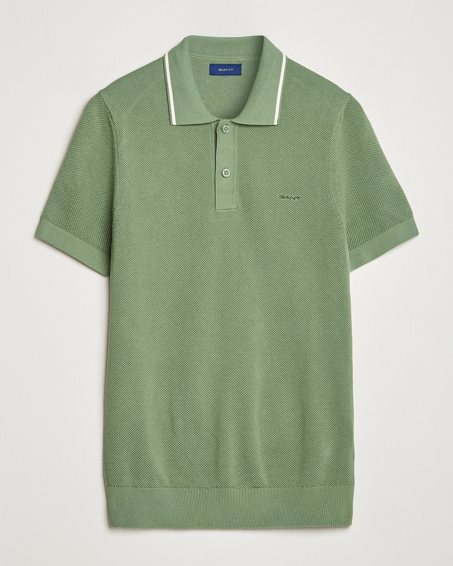 Herren | Poloshirts | GANT | Cotton Knitted Polo Calamata Green