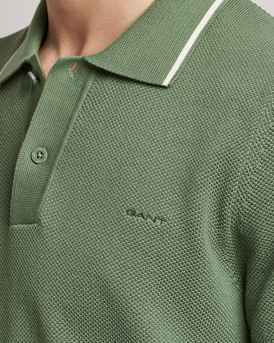 Herren | Poloshirts | GANT | Cotton Knitted Polo Calamata Green