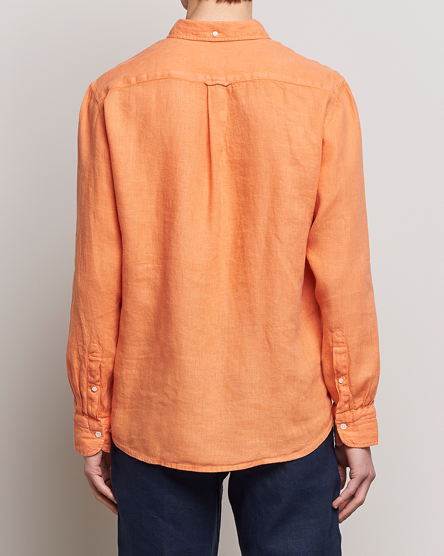 Herren | Hemden | GANT | Regular Fit Garment Dyed Linen Shirt Apricot Orange