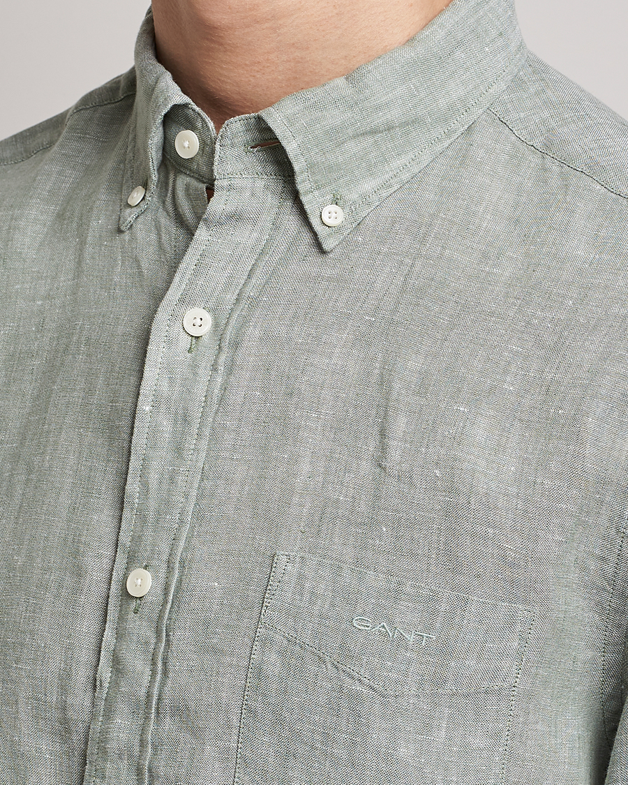 Herren | Hemden | GANT | Regular Fit Linen Shirt Calamata Green