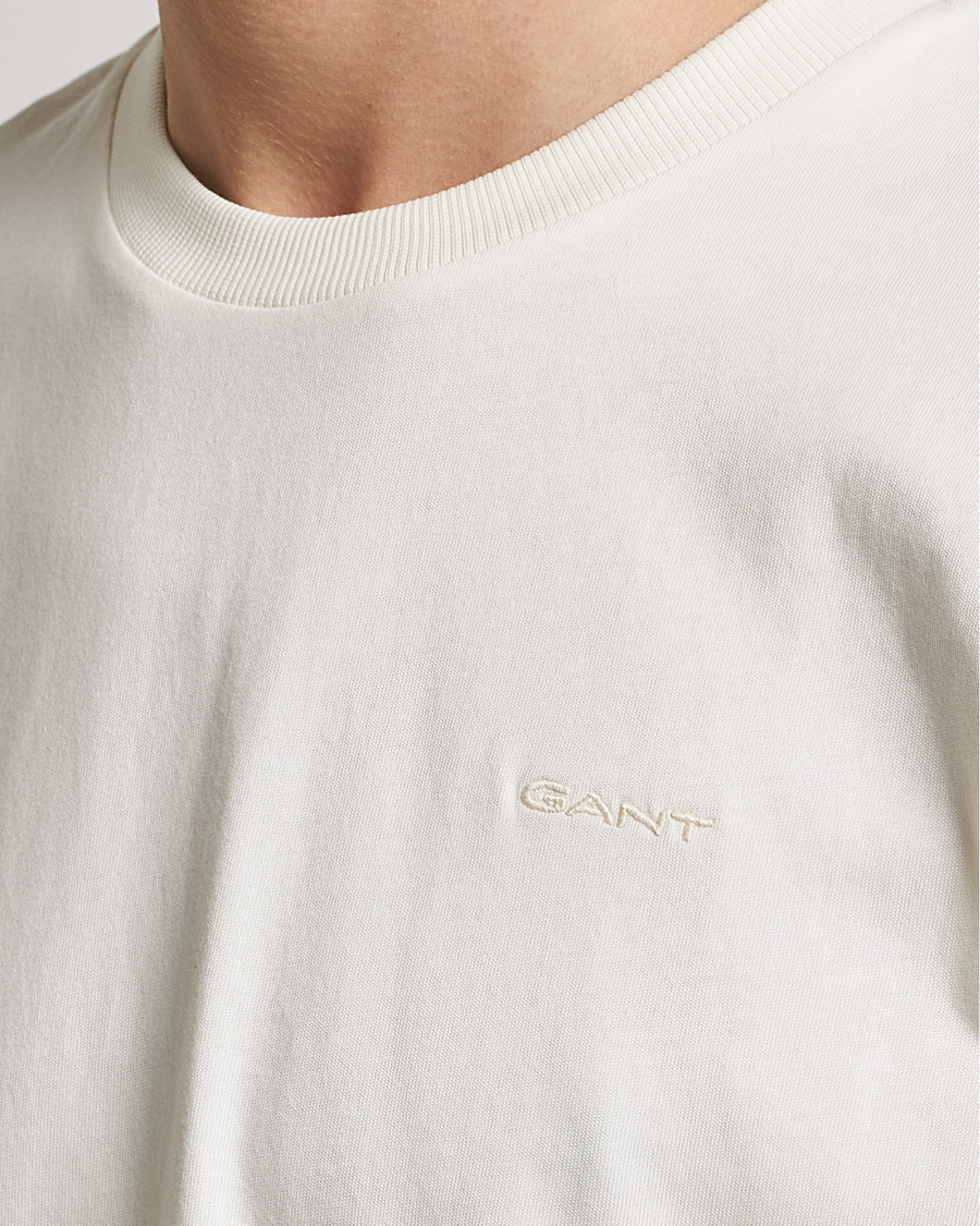 Herren | T-Shirts | GANT | Icon Crew Neck T-Shirt Cream