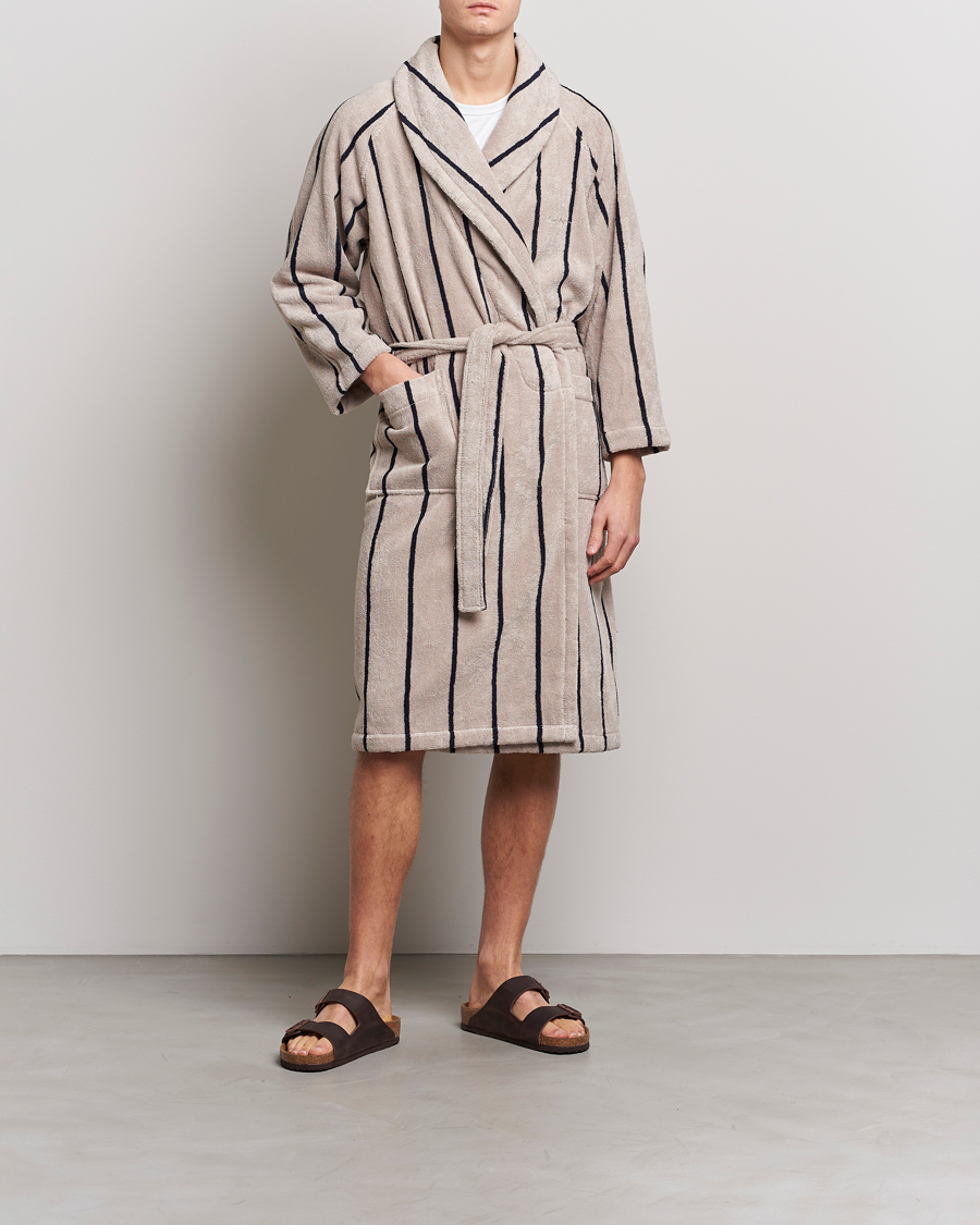 Herren | Schlafanzüge & Bademäntel | GANT | Striped Robe Putty