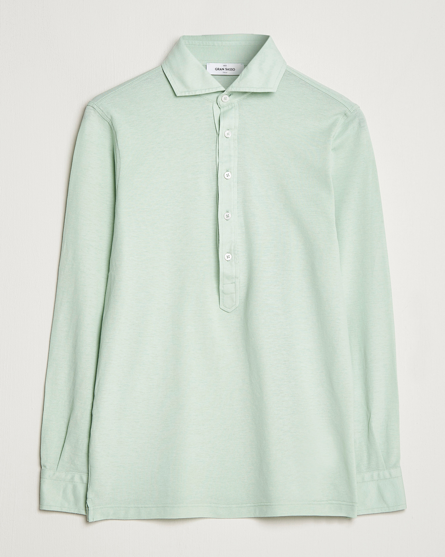 Herren | Hemden | Gran Sasso | Popover Shirt Light Green