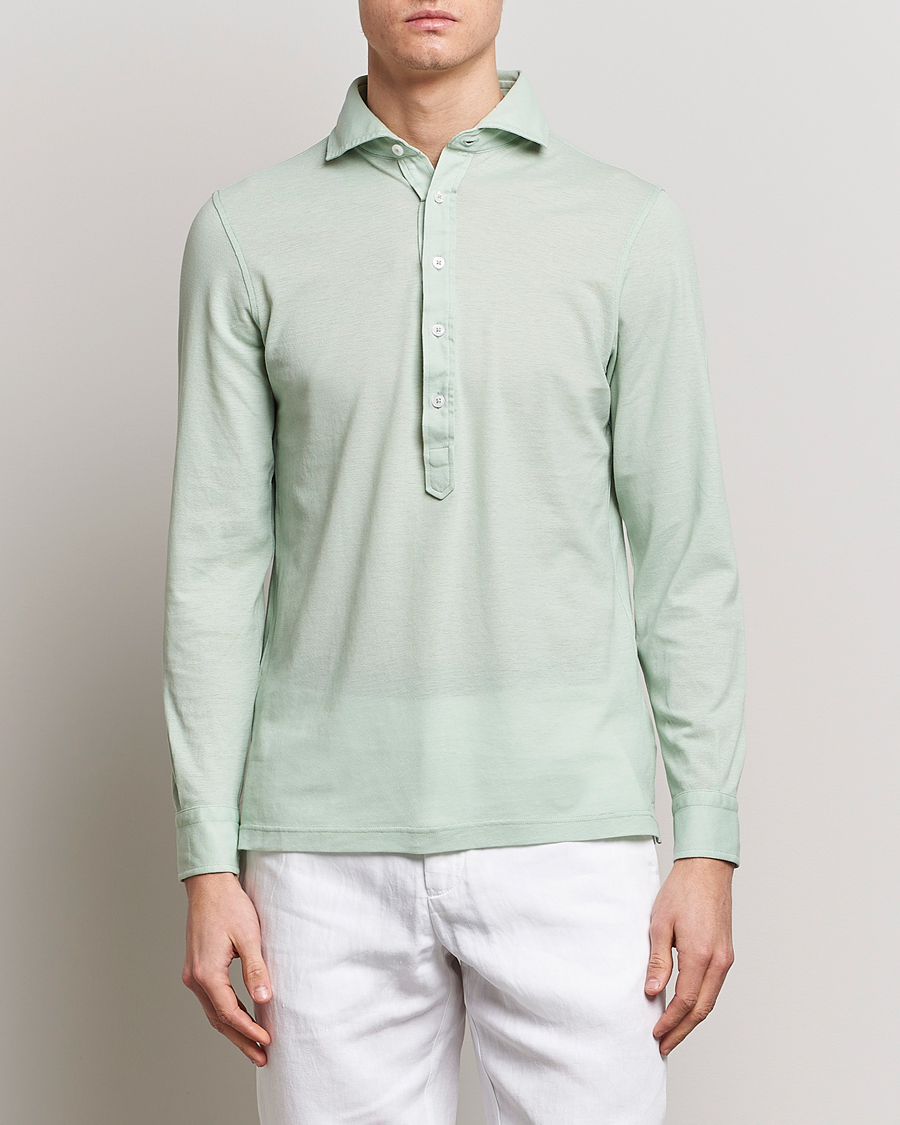 Herren | Hemden | Gran Sasso | Popover Shirt Light Green