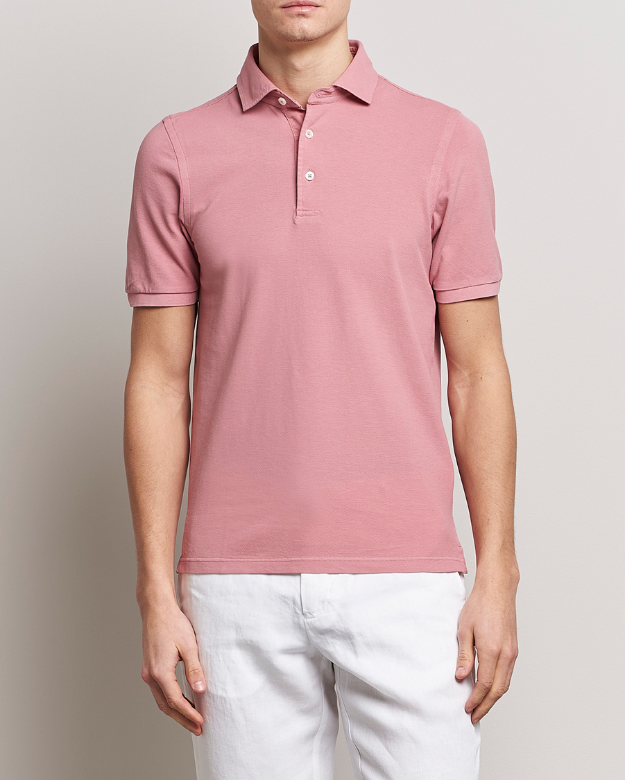 Herren | Kurzarm-Poloshirts | Gran Sasso | Washed Polo Pink