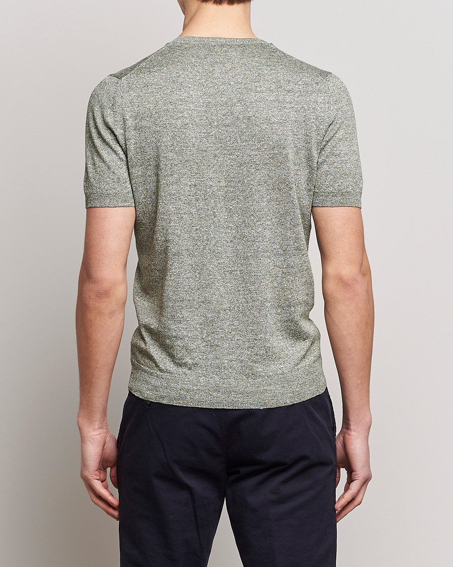 Herren | T-Shirts | Gran Sasso | Cotton/Linen Knitted Tee Green
