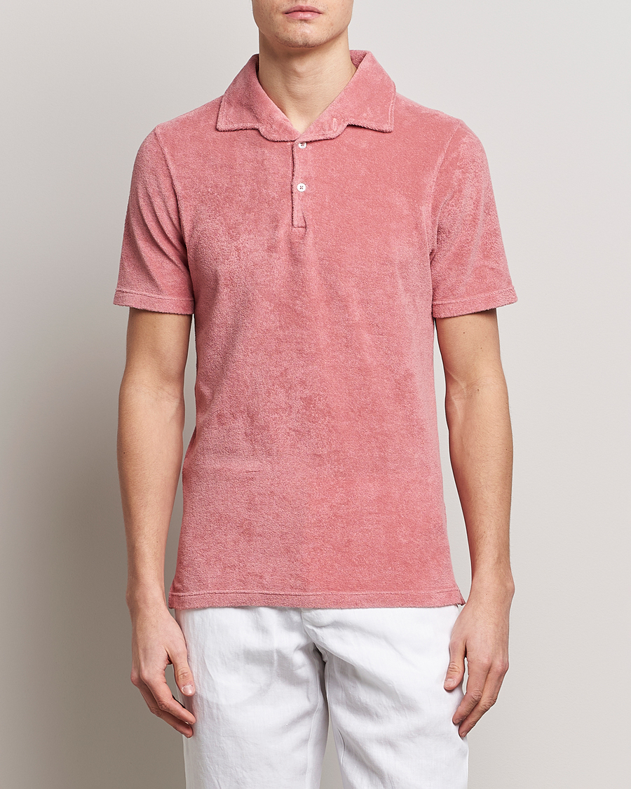 Herren | Poloshirts | Gran Sasso | Cotton Terry Polo Washed Pink