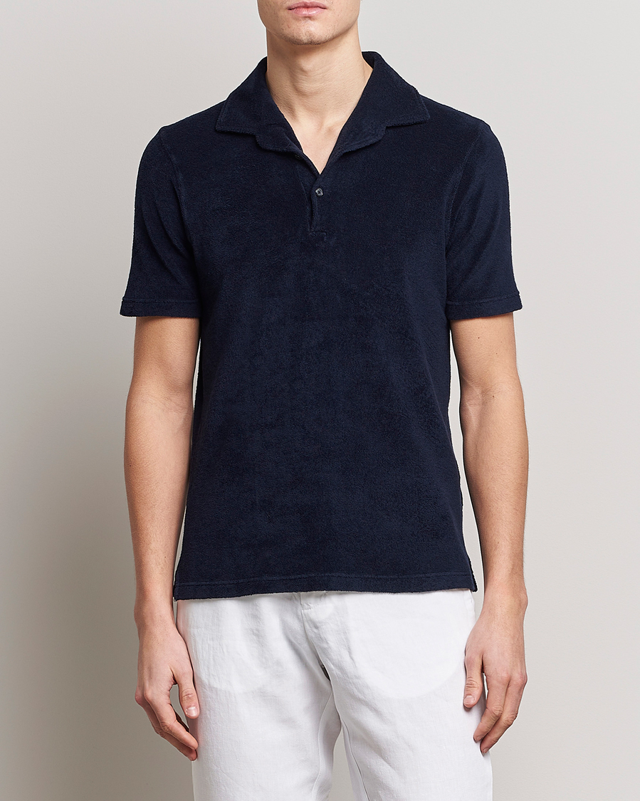 Herren | Poloshirts | Gran Sasso | Cotton Terry Polo Navy