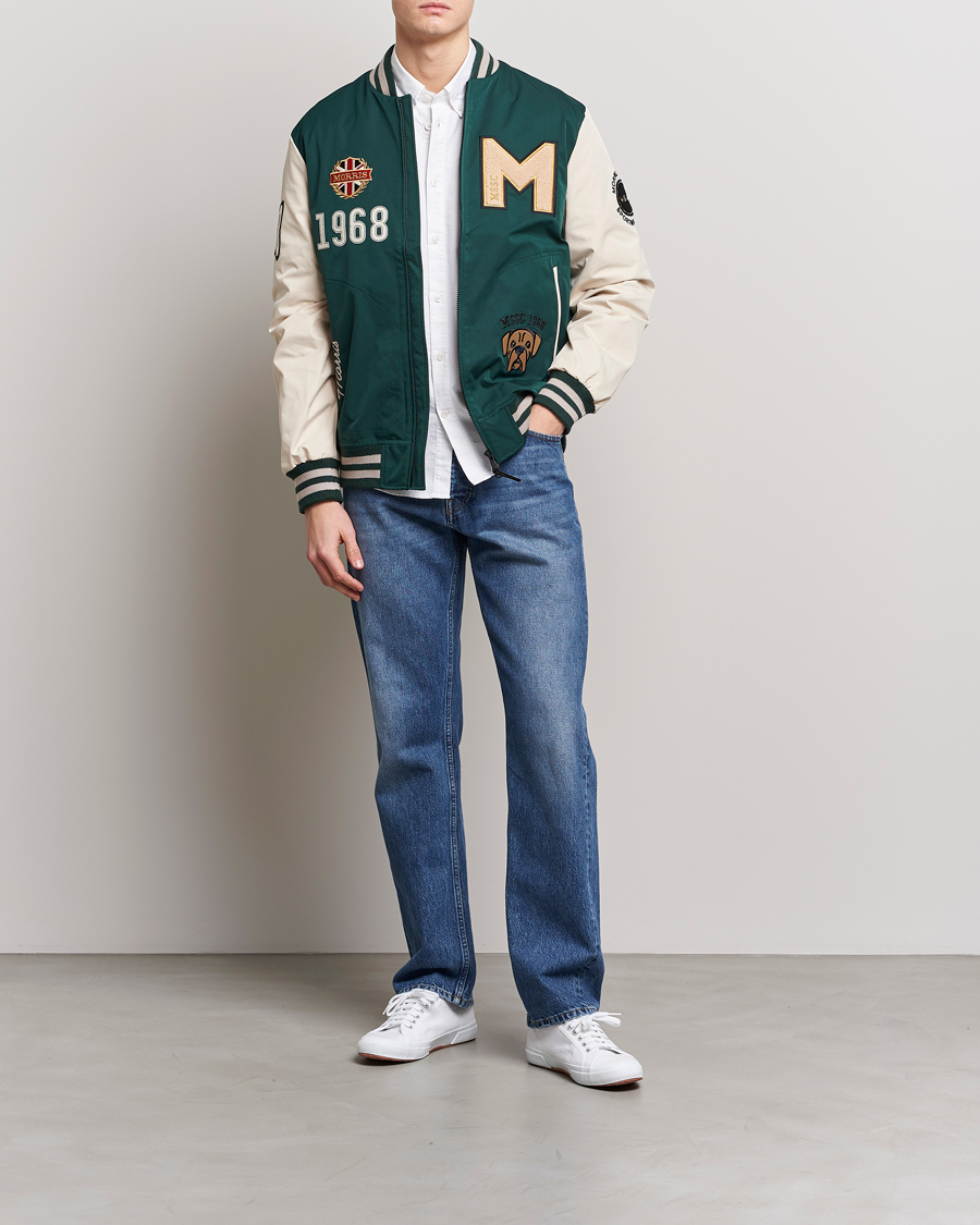 Herren | Jacken | Morris | Ramsey Nylon Baseball Jacket Green/White