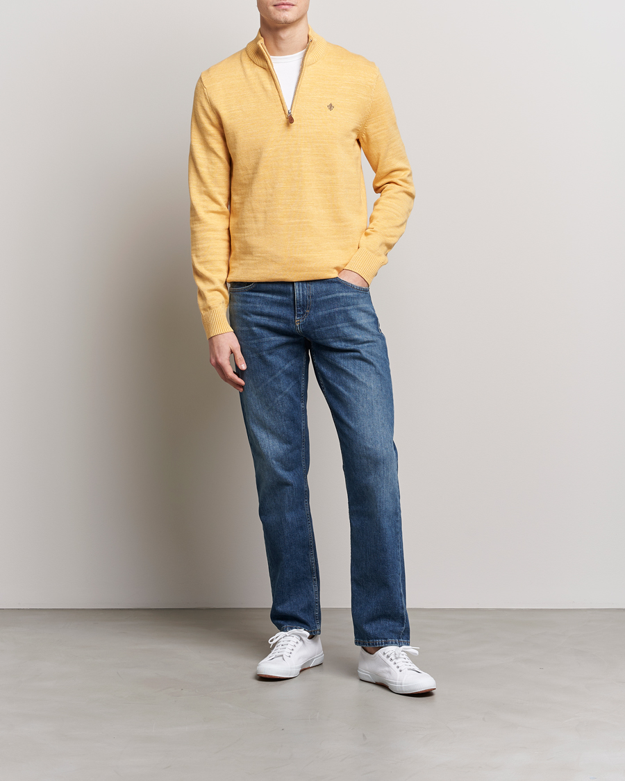 Herren | Pullover | Morris | Randall Cotton Half Zip Yellow