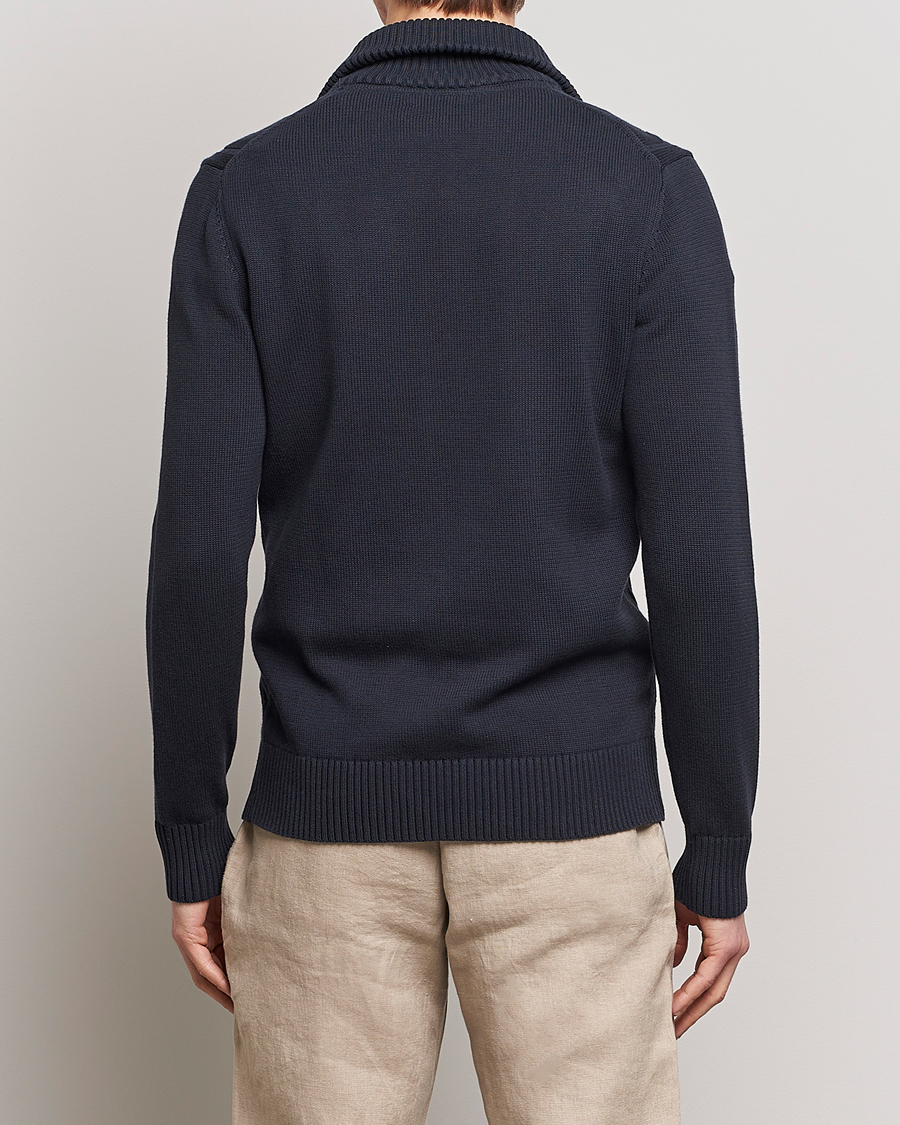 Herren | Pullover | Morris | Raymond Cable Half Zip Old Blue