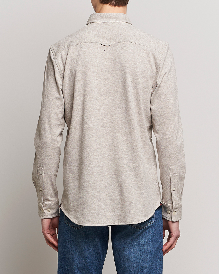 Herren | Hemden | Morris | Ivory Jersey Button Down Shirt Beige