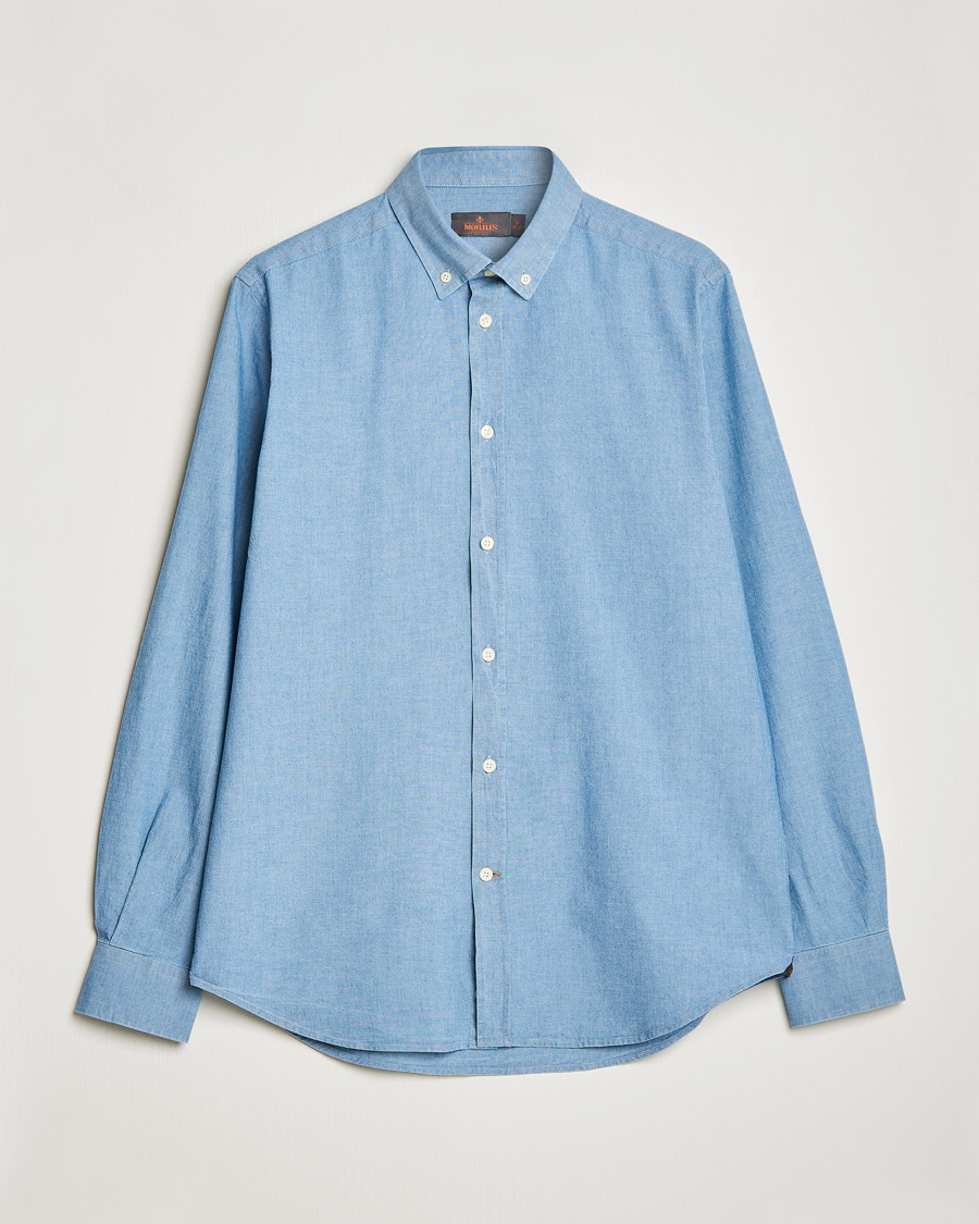 Herren | Hemden | Morris | John Chambray Button Down Shirt Light Blue