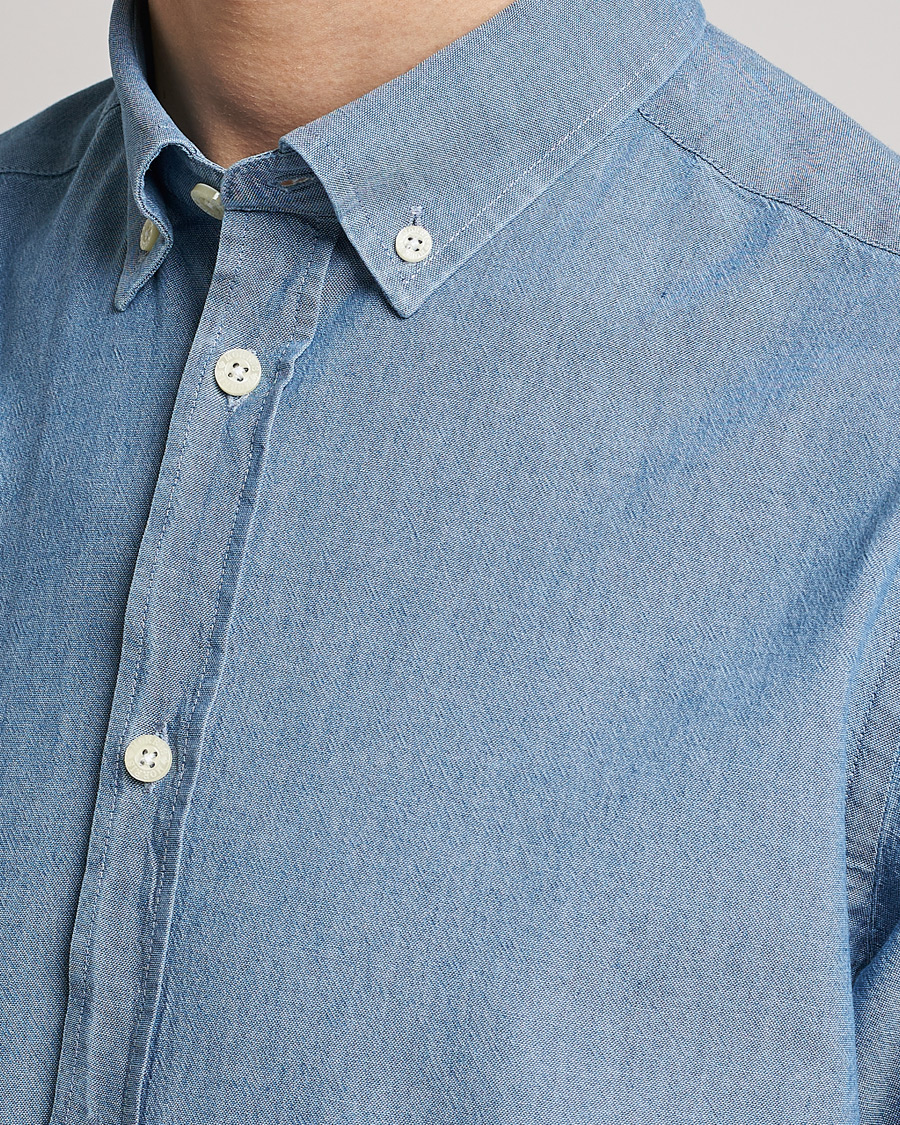 Herren | Hemden | Morris | John Chambray Button Down Shirt Light Blue