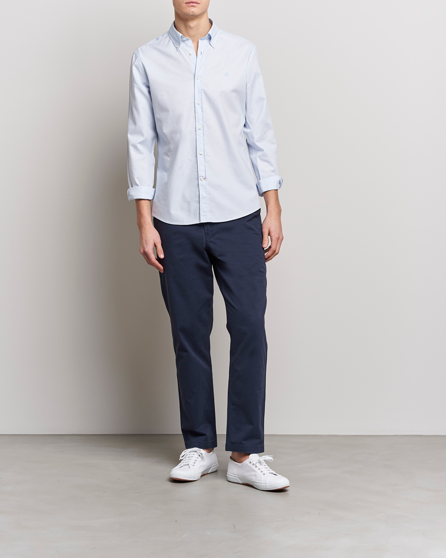Herren | Hemden | Morris | Structured Washed Button Down Shirt Light Blue