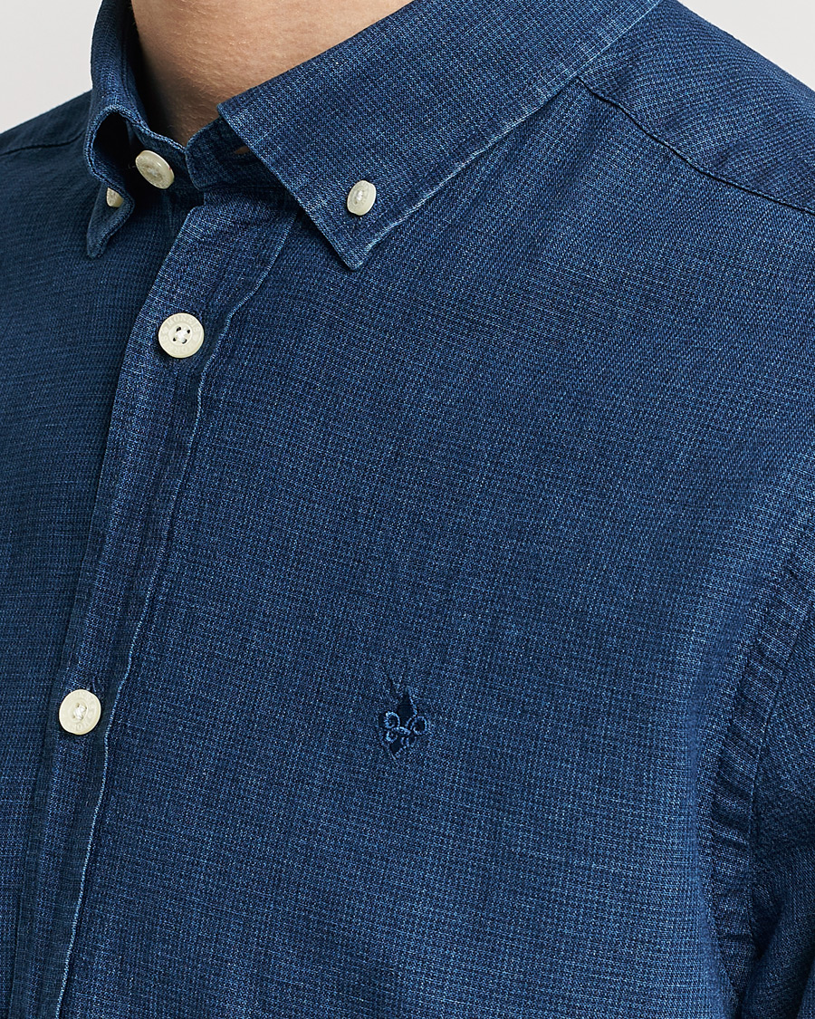 Herren | Hemden | Morris | Cotton /Linen Indigo Button Down Shirt Dark Blue
