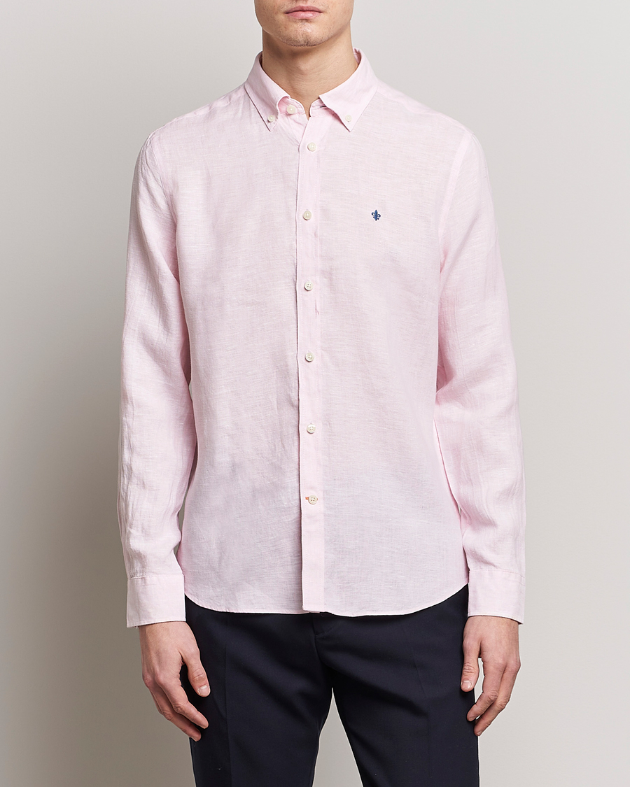 Herren | Freizeithemden | Morris | Douglas Linen Button Down Shirt Pink