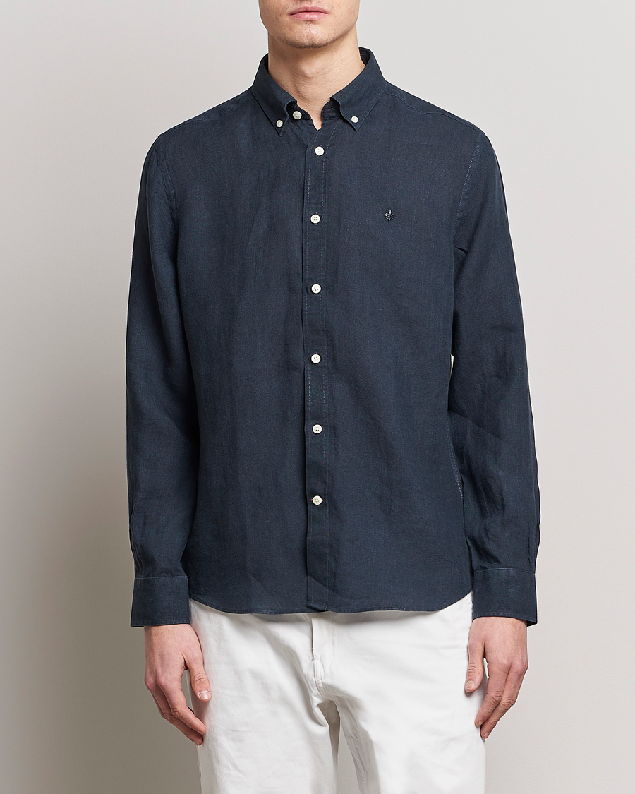 Herren | Kleidung | Morris | Douglas Linen Button Down Shirt Navy