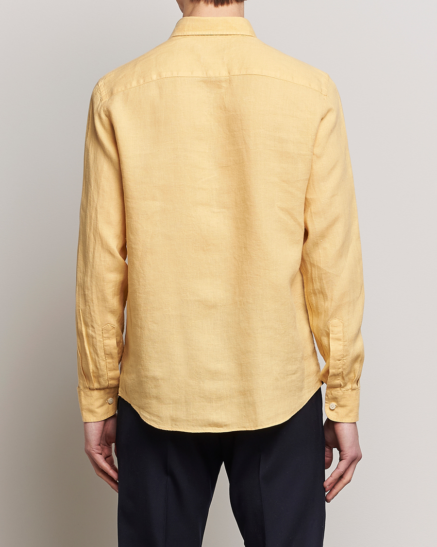 Herren | Hemden | Morris | Douglas Linen Button Down Shirt Yellow