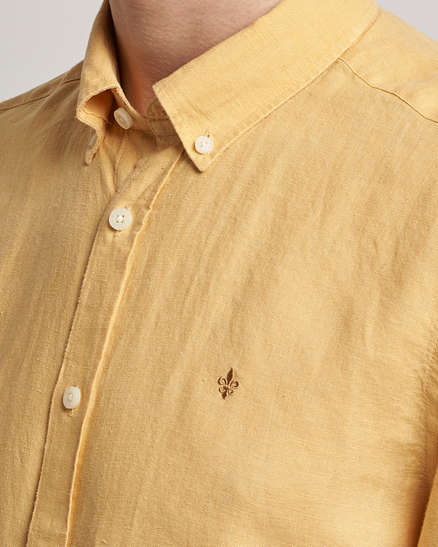 Herren | Hemden | Morris | Douglas Linen Button Down Shirt Yellow