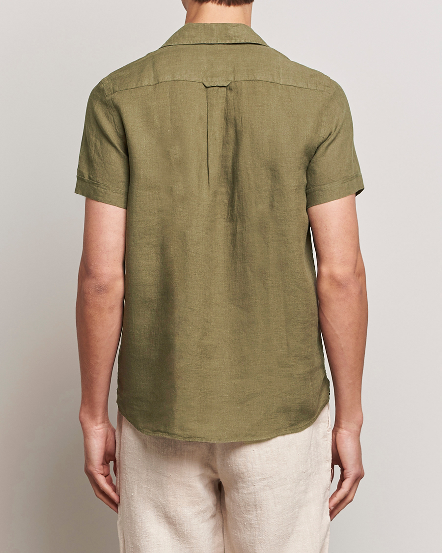 Herren | Hemden | Morris | Douglas Linen Short Sleeve Shirt Dark Green