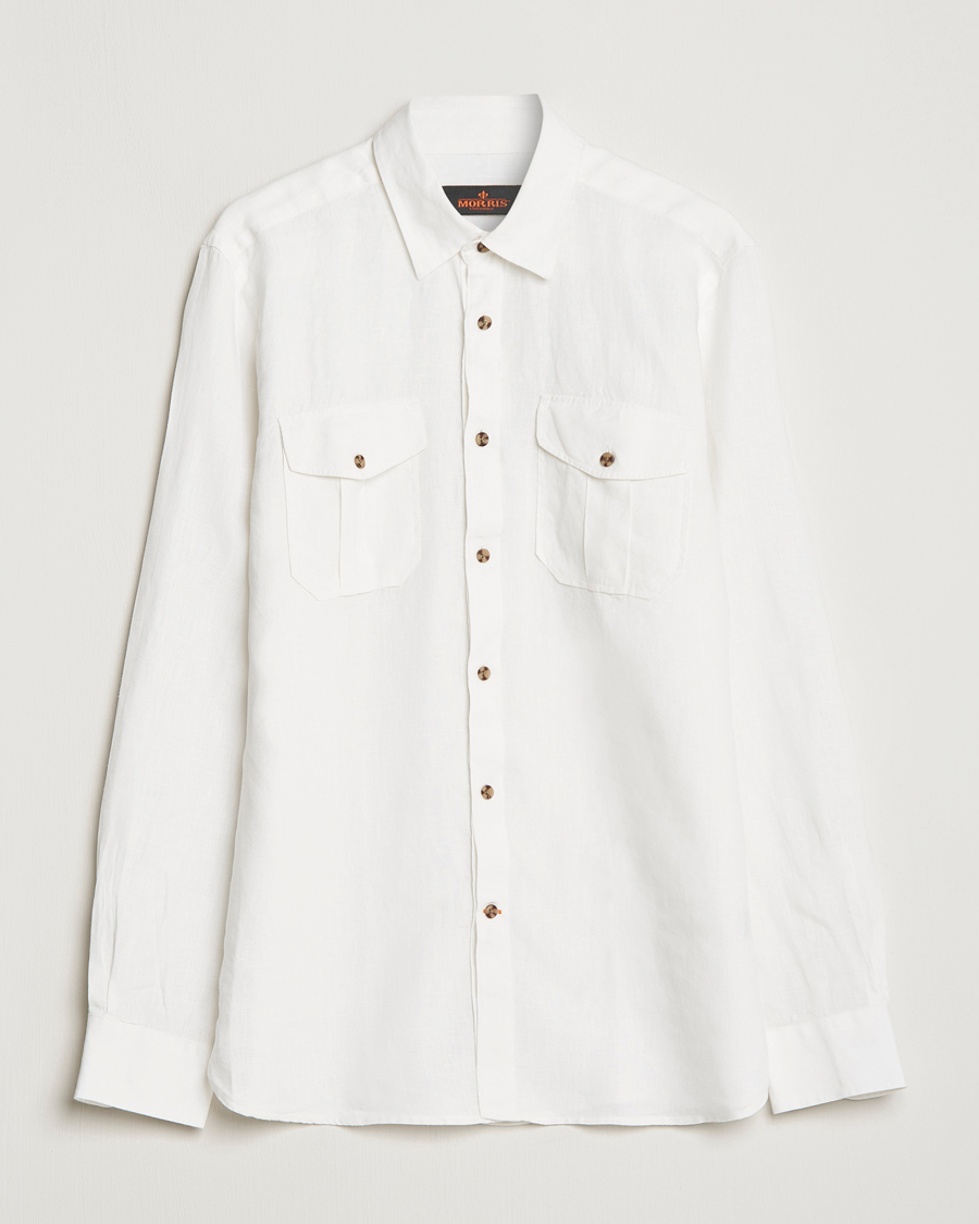 Herren | Hemden | Morris | Safari Linen Shirt White
