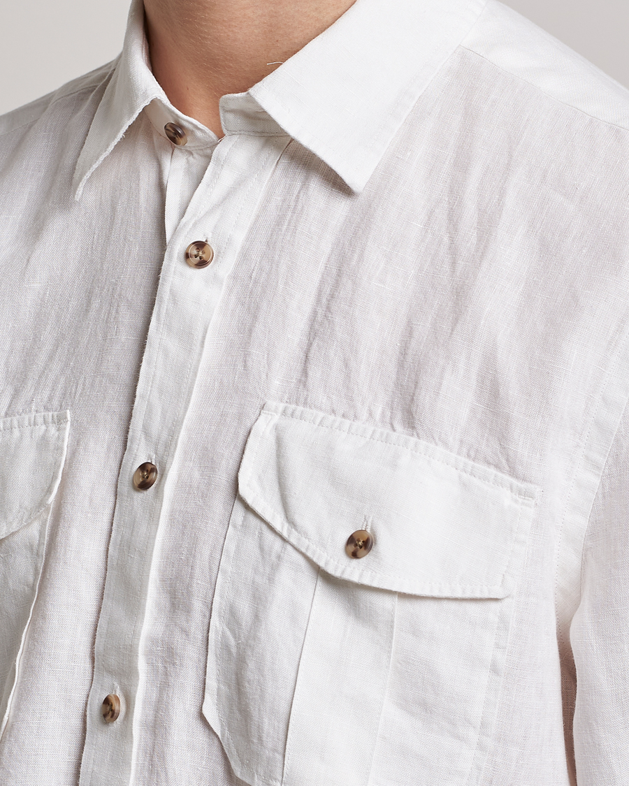 Herren | Hemden | Morris | Safari Linen Shirt White