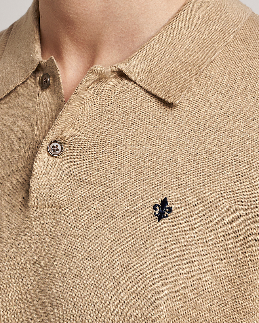 Herren | Poloshirts | Morris | Harold Cotton/Linen Summer Polo Camel