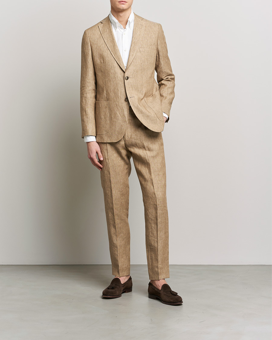 Herren | Sakkos | Morris | Archie Linen Suit Blazer Khaki