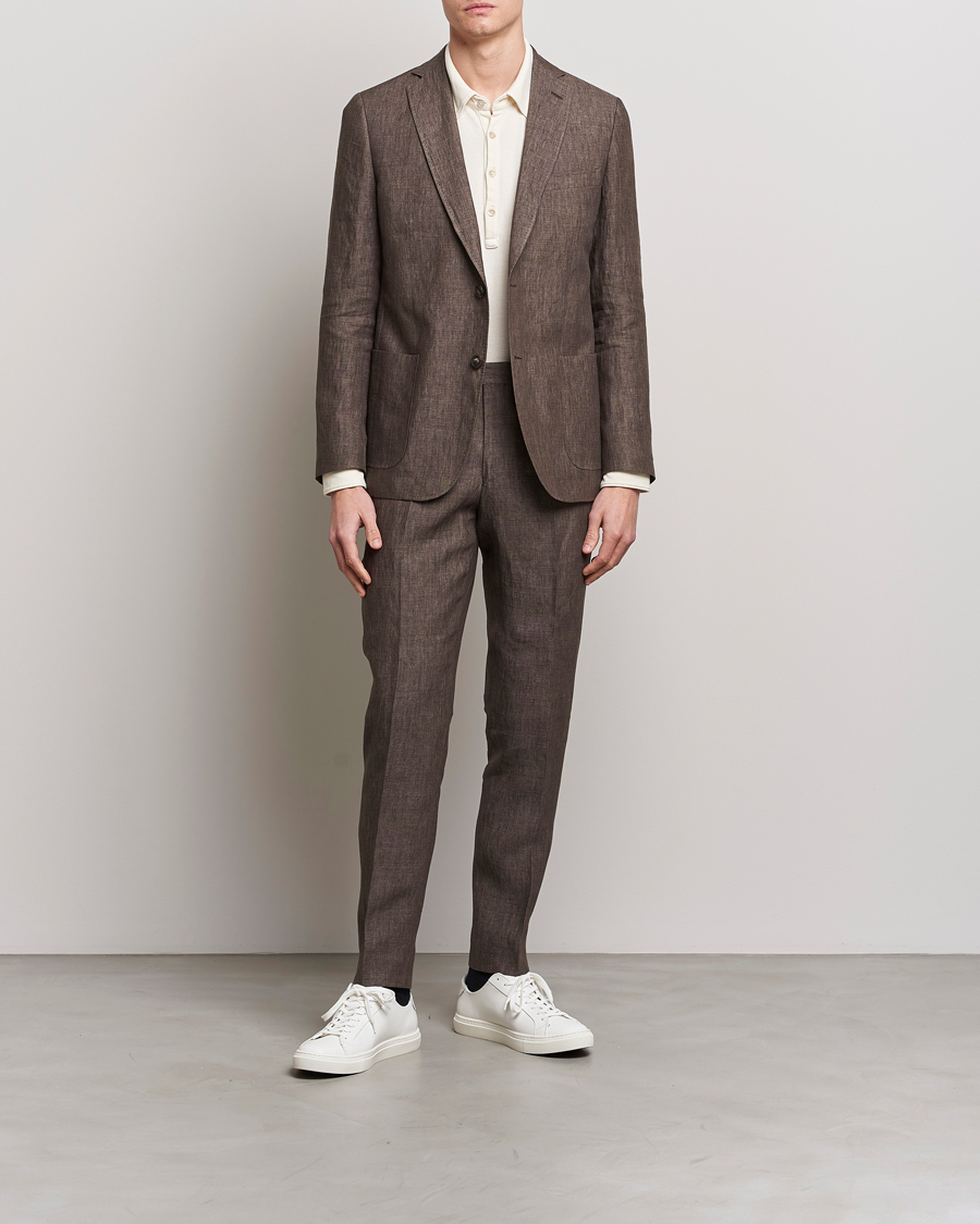 Herren | Sakkos | Morris | Archie Linen Suit Blazer Brown