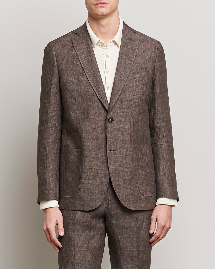 Herren | Sakkos | Morris | Archie Linen Suit Blazer Brown