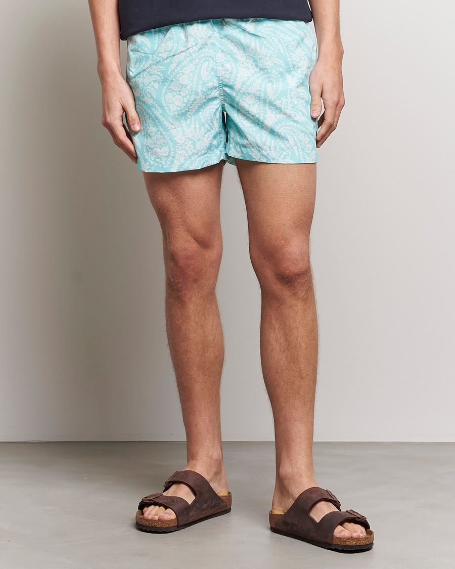 Herren | Badehosen | Morris | Paisley Bathing Trunks Turquoise