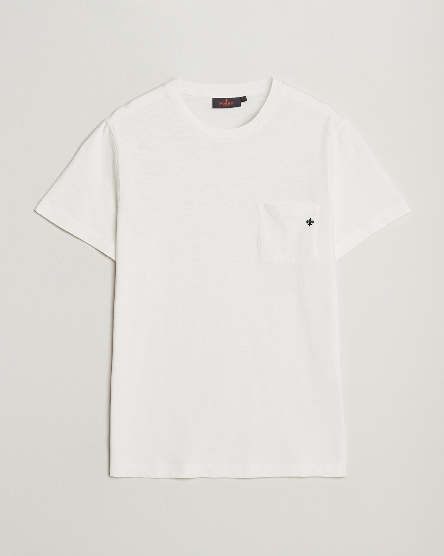 Herren | T-Shirts | Morris | Lily Slub Pocket Crew Neck Tee White