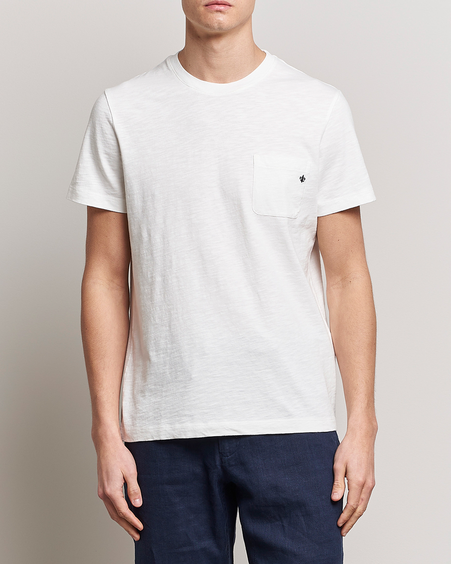 Herren | T-Shirts | Morris | Lily Slub Pocket Crew Neck Tee White