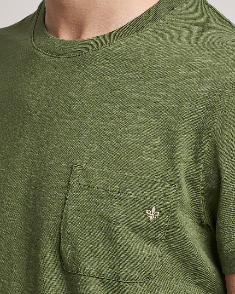Herren | T-Shirts | Morris | Lily Slub Pocket Crew Neck Tee Olive