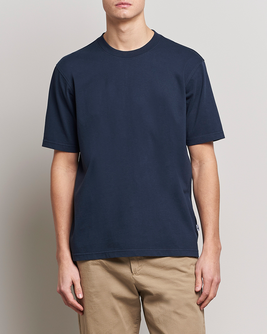 Herren | Kurzarm T-Shirt | NN07 | Adam Pima Crew Neck T-Shirt Navy Blue