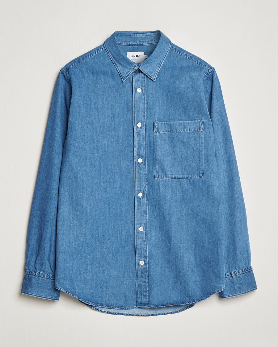 Herren | Hemden | NN07 | Cohen Tencel Denim Shirt Medium Blue