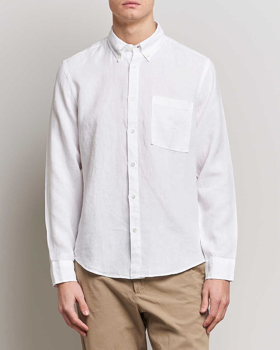 Herr | Linneskjortor | NN07 | Arne Linen Shirt White