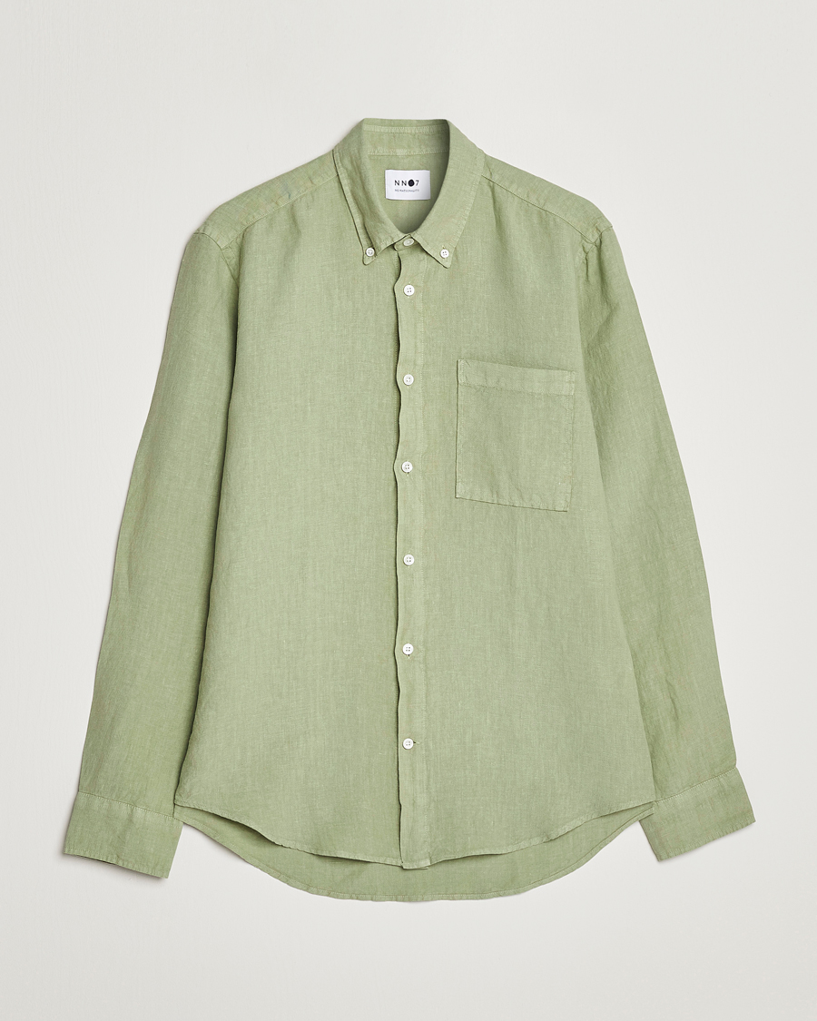 Herren | Hemden | NN07 | Arne Linen Shirt Pale Green