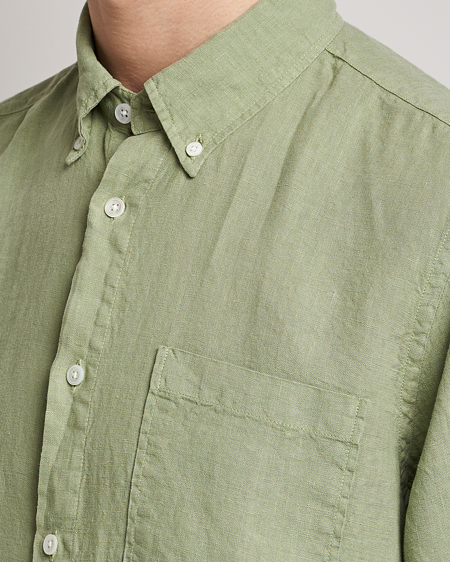 Herren | Hemden | NN07 | Arne Linen Shirt Pale Green