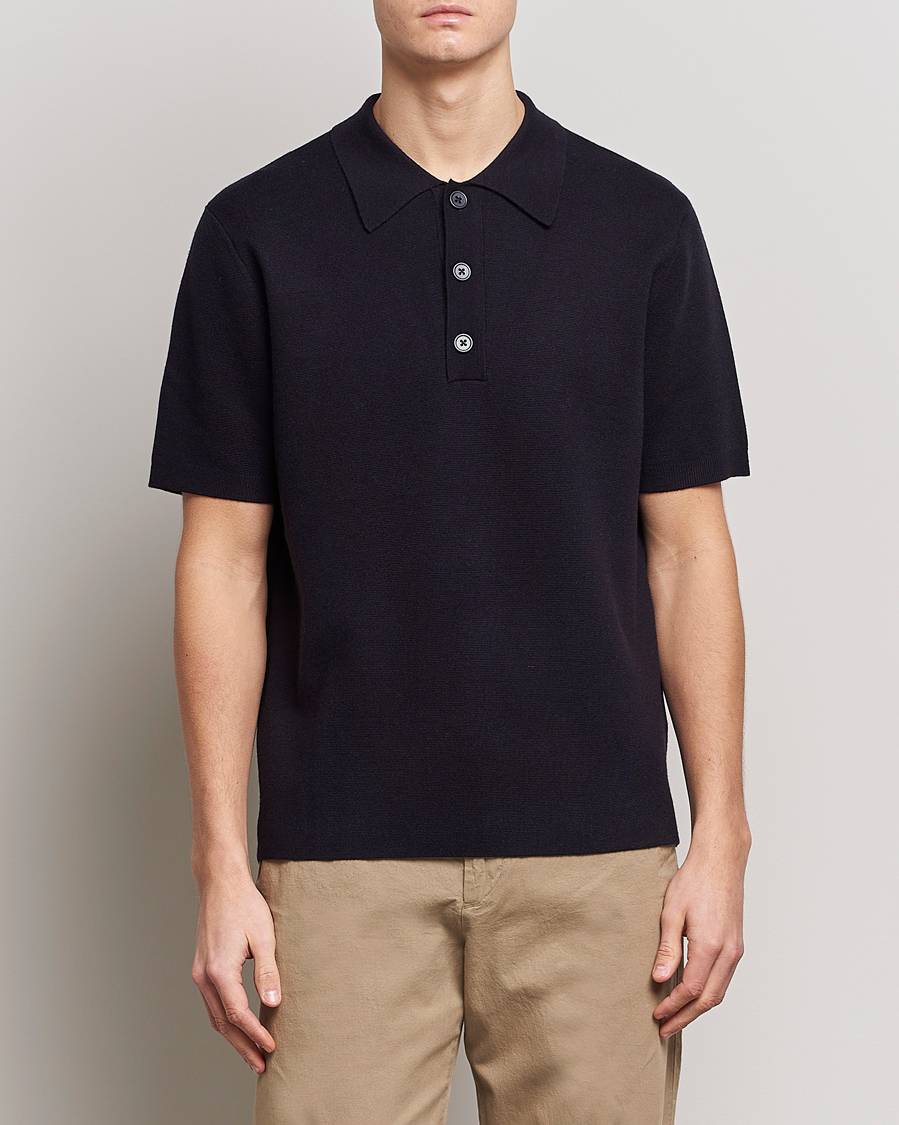 Herren | Poloshirts | NN07 | Harald Knitted Polo Navy Blue