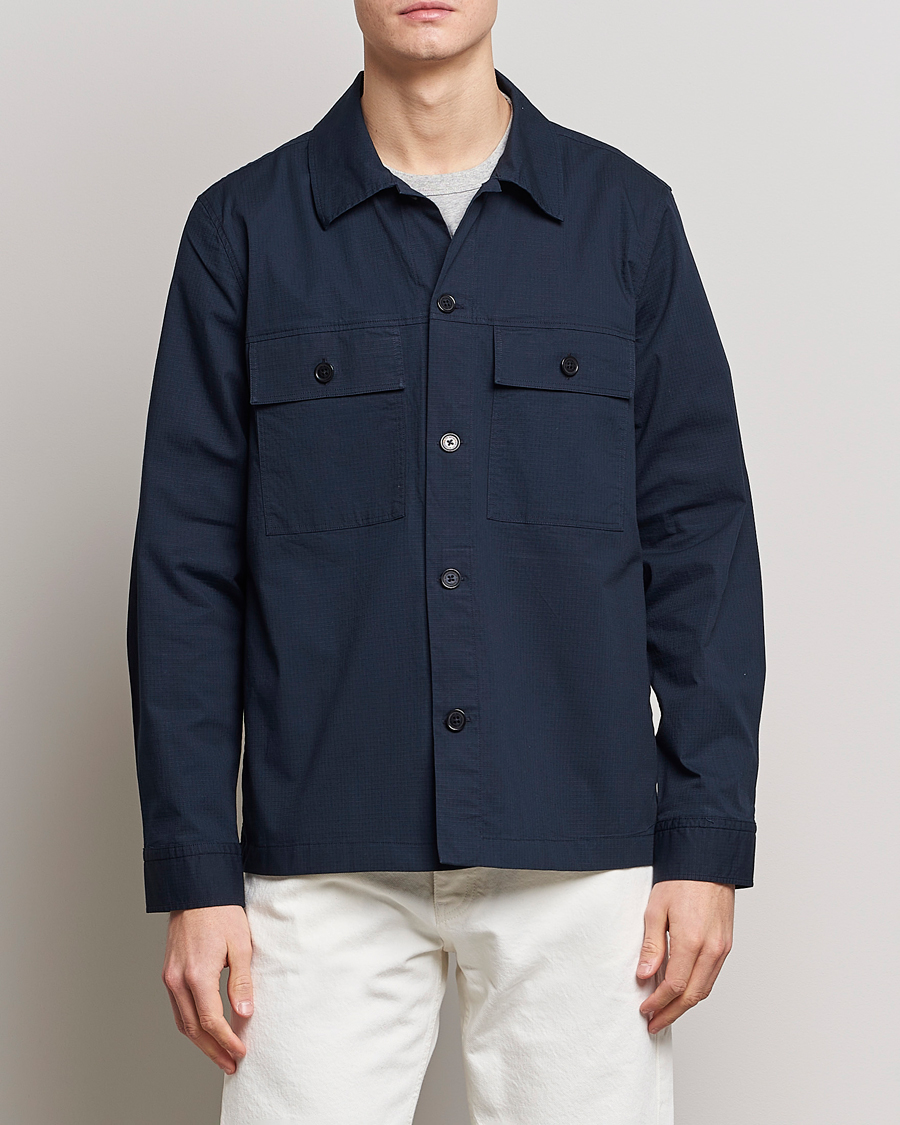 Herren | Hemden | NN07 | Wilas Ripstop Overshirt Navy Blue