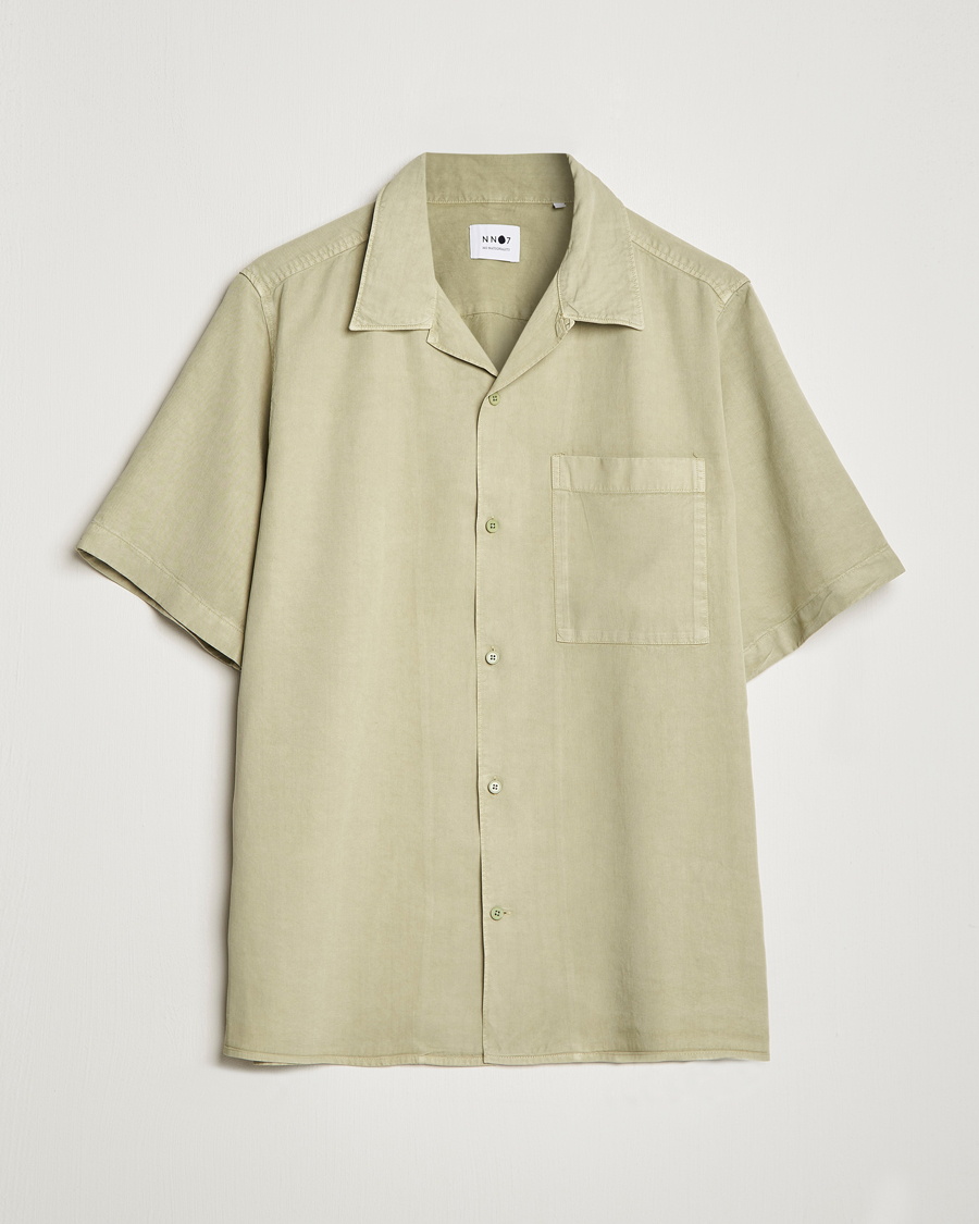 Herren | Hemden | NN07 | Julio Tencel Resort Collar Shirt Pale Green