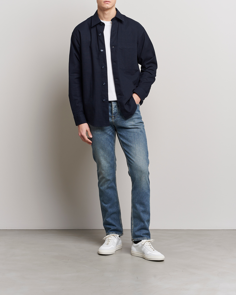 Herren | Hemden | NN07 | Adwin Cotton Pocket Shirt Navy Blue