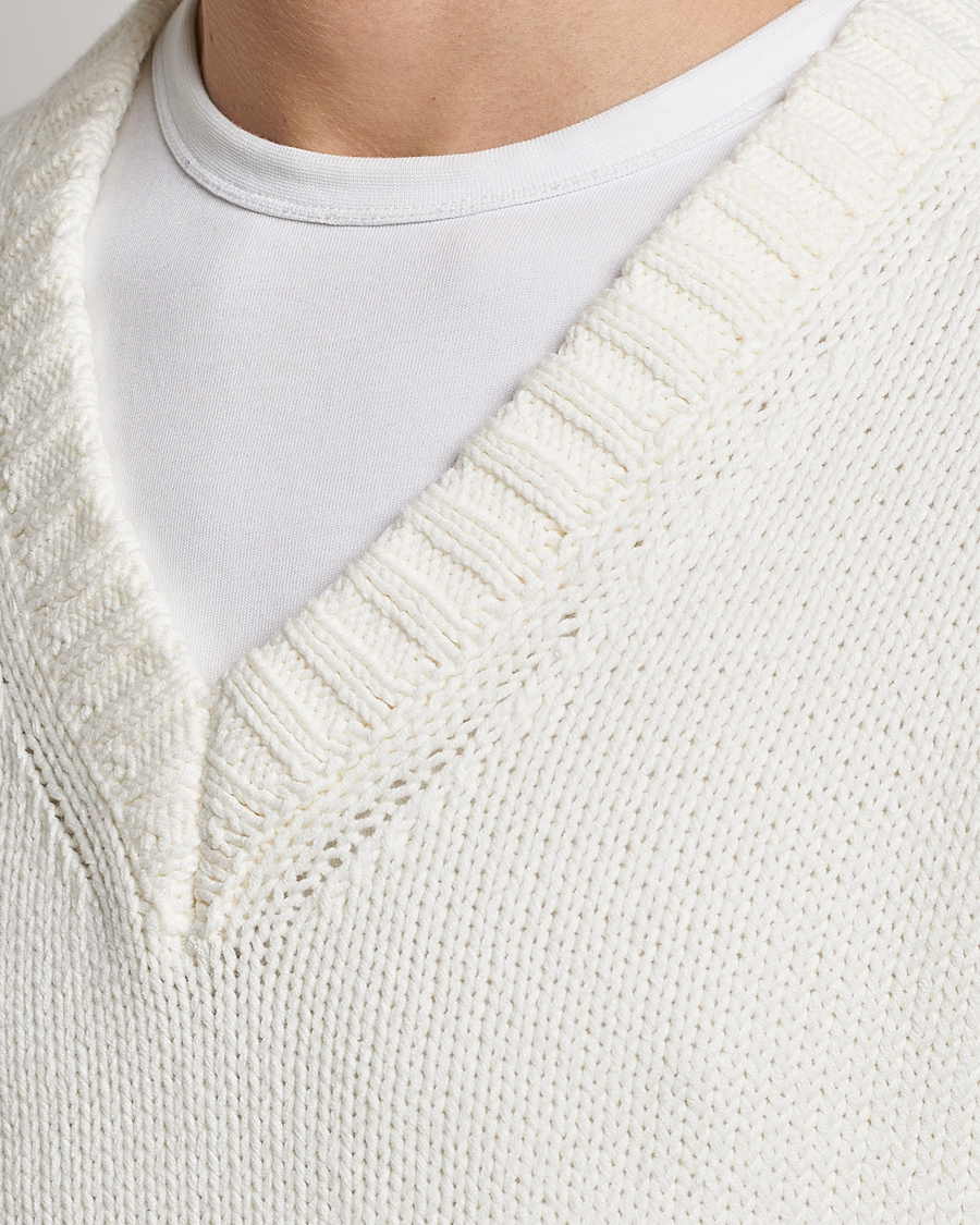 Herren | Pullover | NN07 | Jasper Knitted V-Neck Sweater Ecru